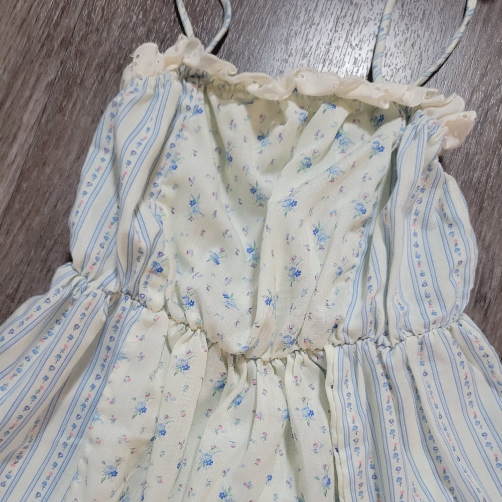 Vintage Girls Dress & Top Set Shabby Chic Prairie Calico Floral Cottagecore 8 - Picture 9 of 16
